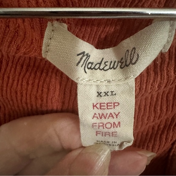Madewell Rust Crop Tank Top Relaxed Buttoned - Picture 3 of 3